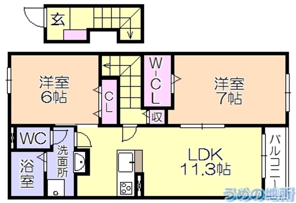 エクセレンテ久留米みづま 203号室 お部屋探しはうめの地所へ